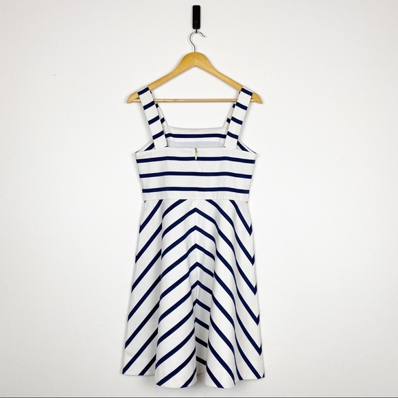 NWT Draper James A-Line Stripe Dress in Navy Stripe - Picture 9 of 13